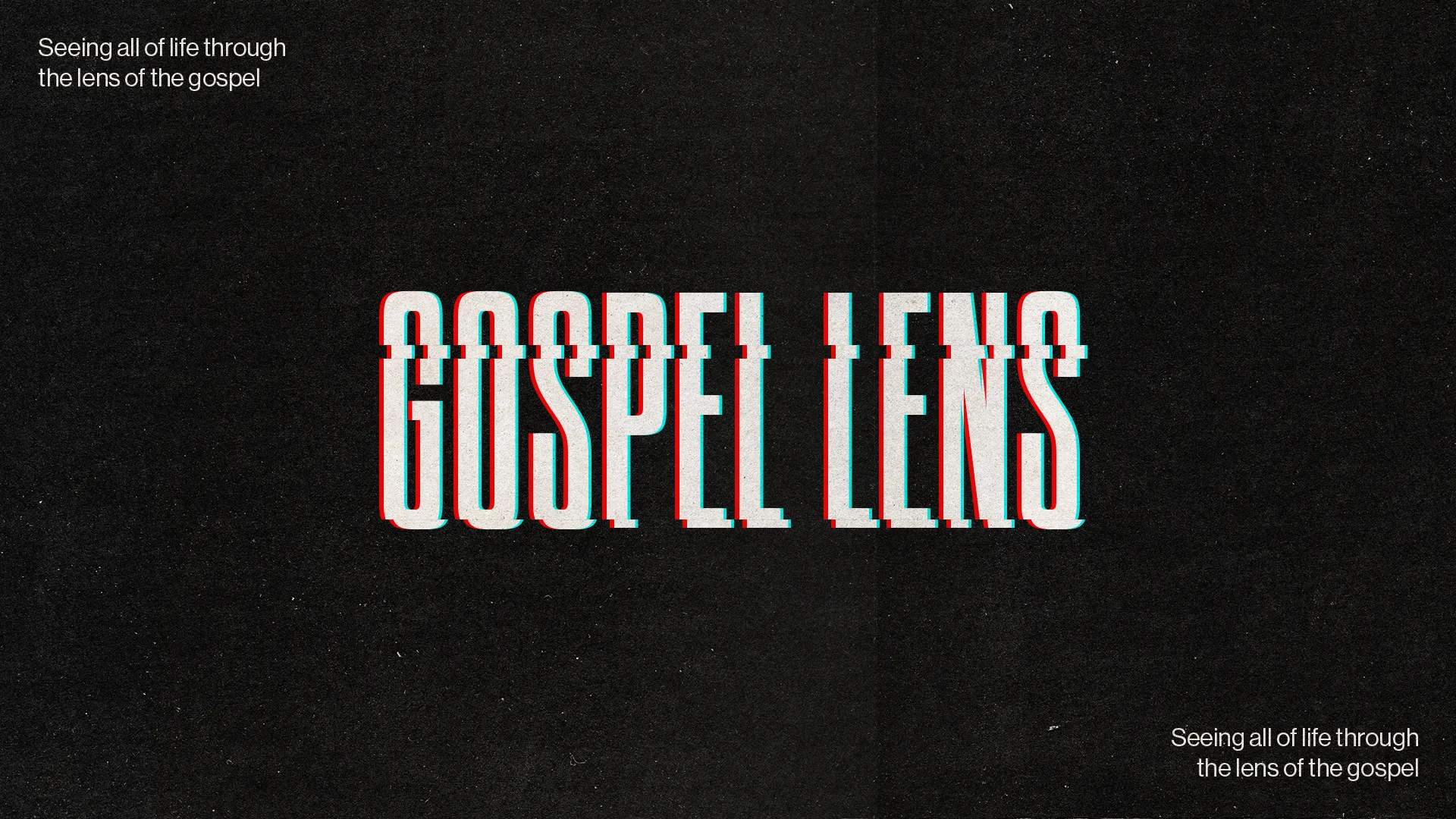 Gospel Lens text emphasizes viewing life through a faith perspective, inviting reflection on community and spiritual growth.