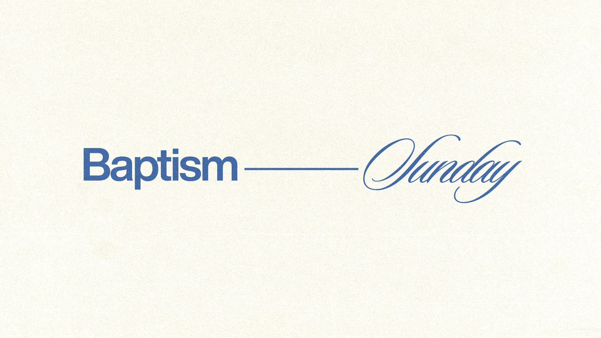 Baptism Sunday announcement with event details, emphasizing community and faith celebration.