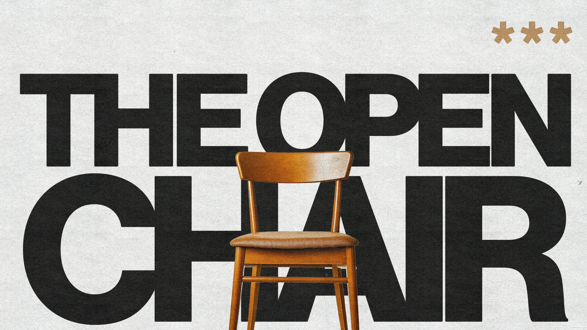 Open chair symbolizes invitation to community, faith, and worship, encouraging connection and service within the church.