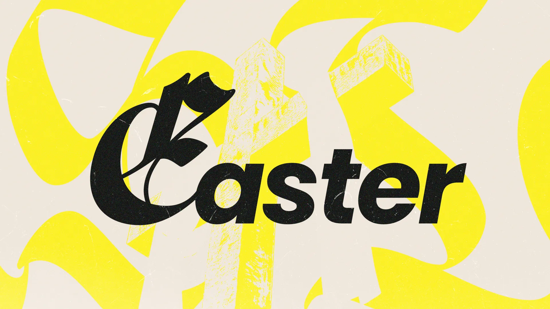 Easter design featuring a cross and vibrant yellow background, symbolizing resurrection and renewal in faith.