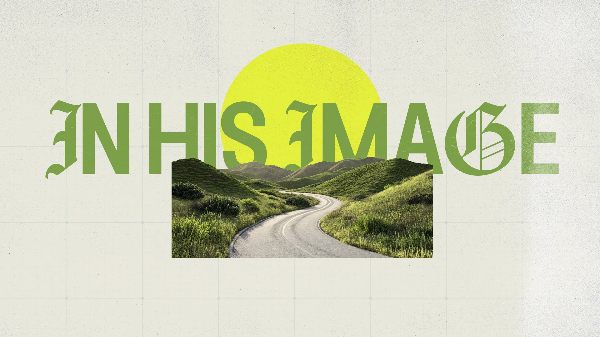 Winding road through green hills with a bright sun, symbolizing faith and the journey of life in Christ.