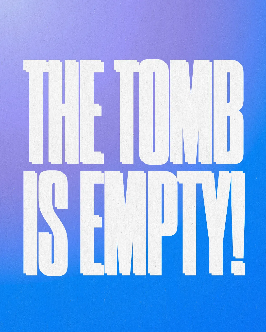 The tomb is empty, symbolizing resurrection, hope, and the victory of faith.