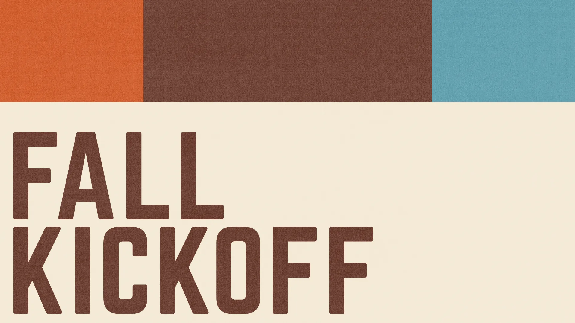 Kids and youth ministry fall kickoff event announcement with vibrant colors and details for community engagement.