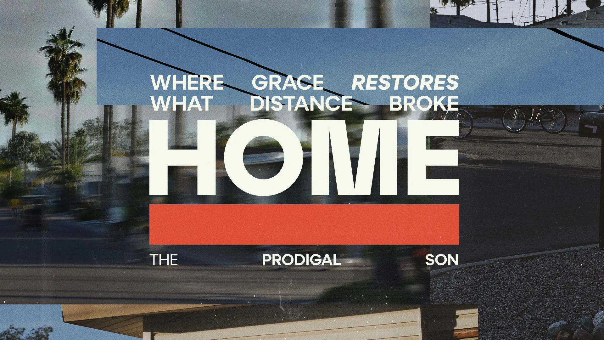 "Where grace restores what distance broke: Home, reflecting the story of the Prodigal Son and community in faith."