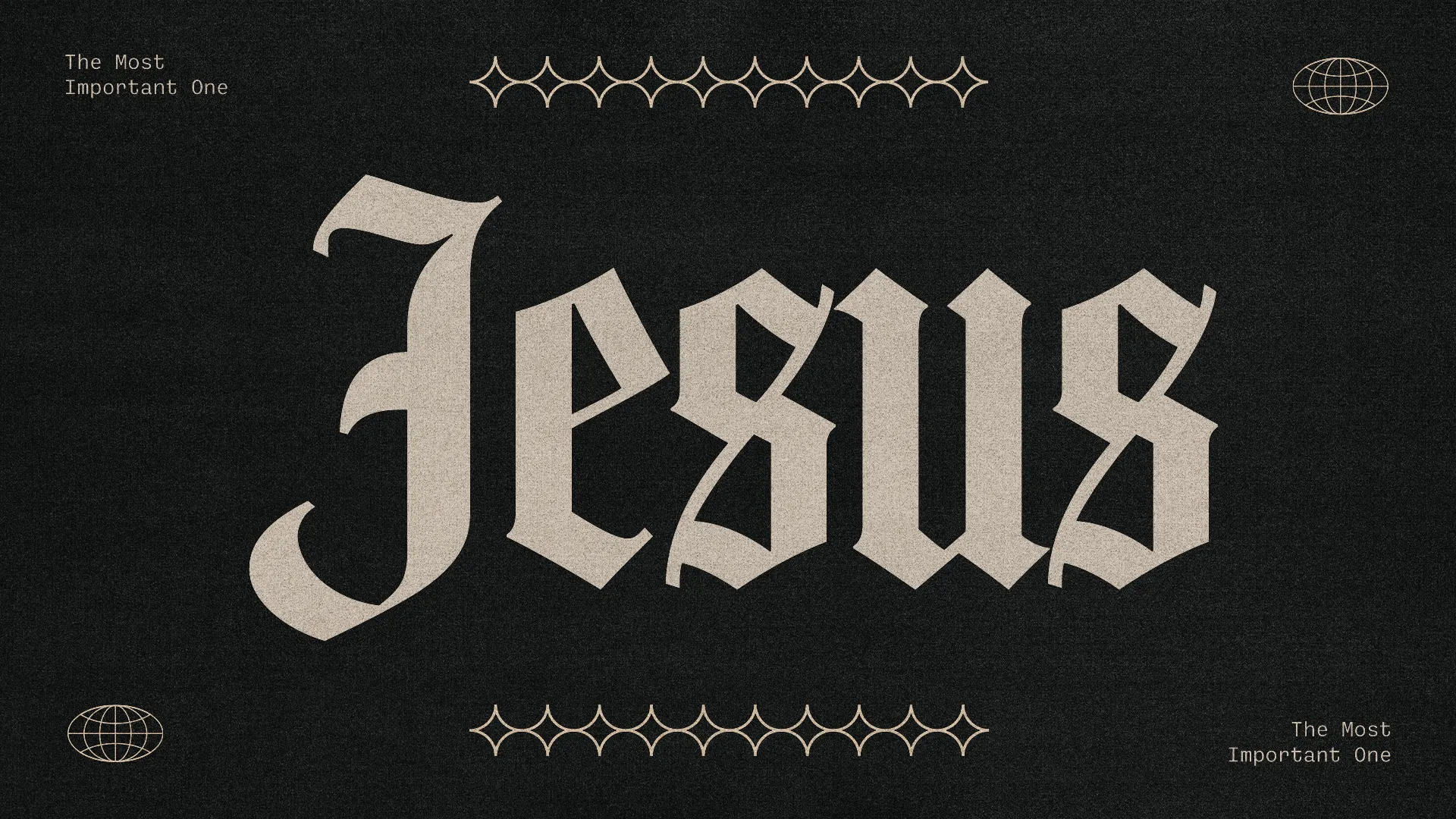 Bold text of "Jesus" against a dark background, emphasizing His significance in faith and community.