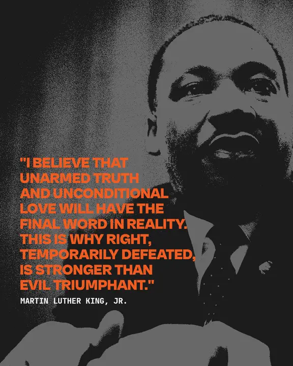Unarmed Truth and Unconditional Love: social post