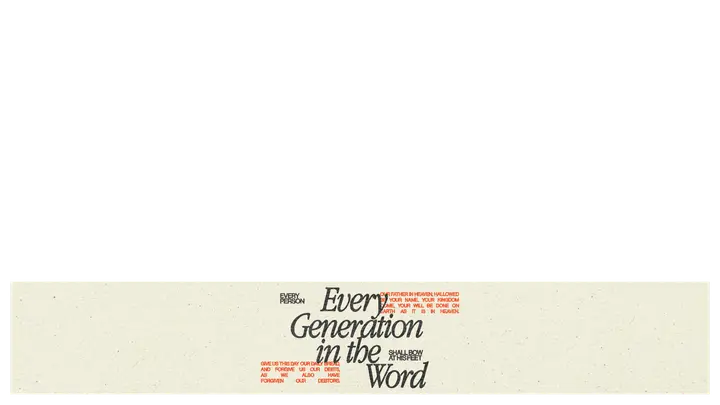 Every Generation in the Word: lower third