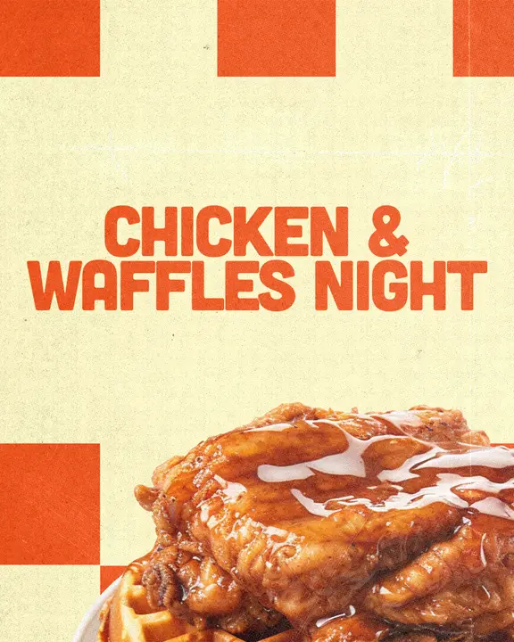 Chicken and Waffles Night: social post