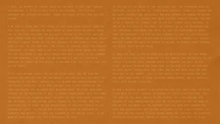 The Book Of Colossians: 4K slide · blank