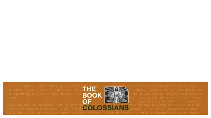 The Book Of Colossians: lower third