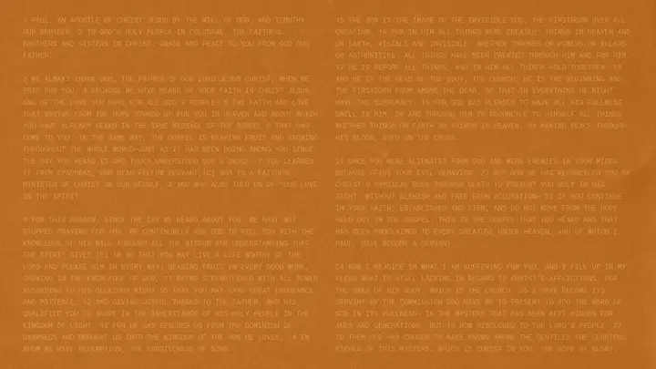 The Book Of Colossians: HD slide · blank