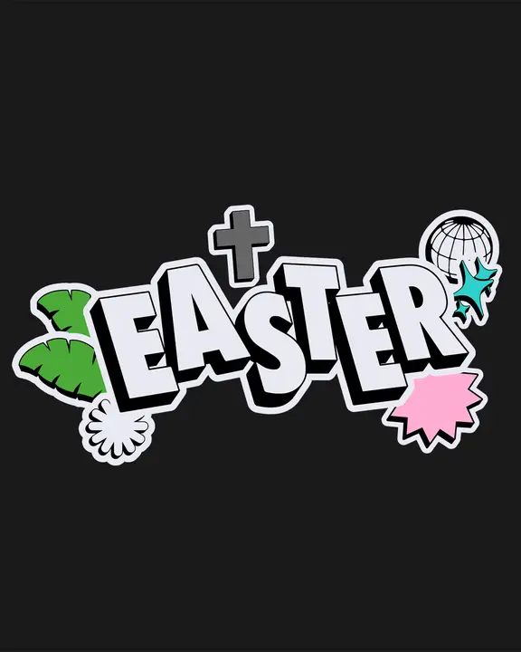 Retro Easter: social post