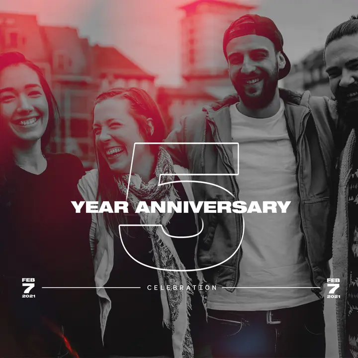 5 Year Anniversary: social post