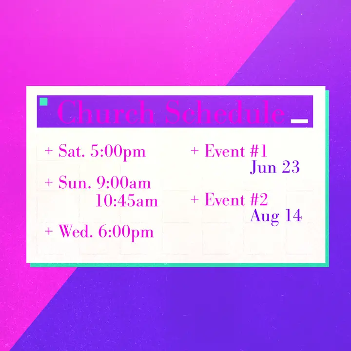 Church Schedule: social post