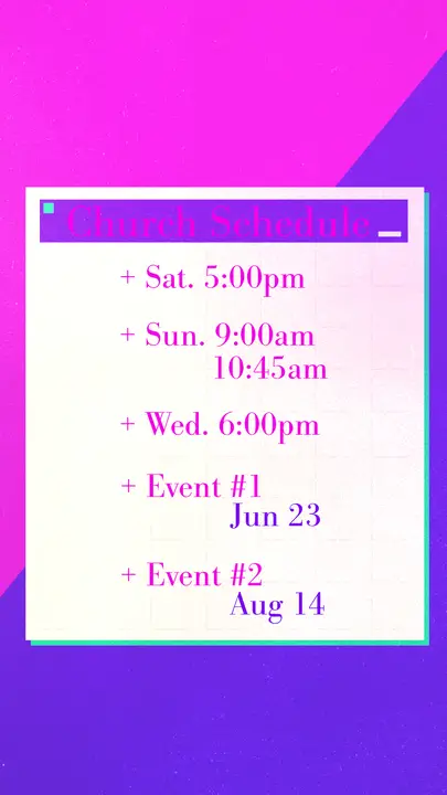 Church Schedule: story