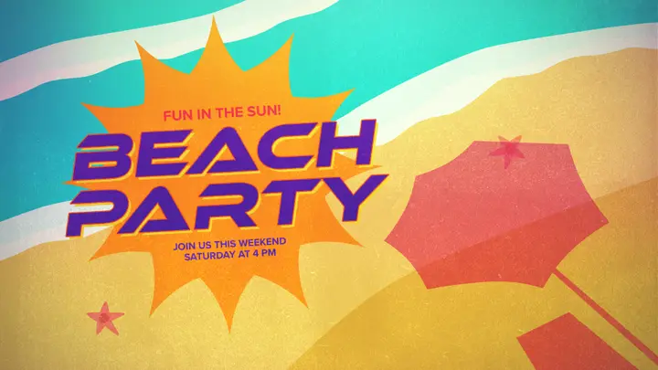 Beach Party: title slide 2