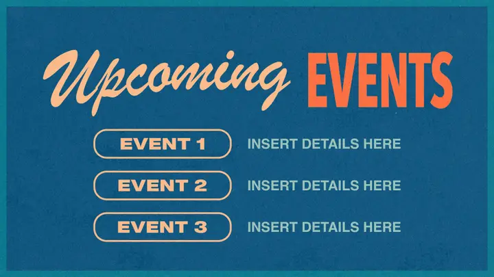 Vintage Stars Slide Pack: upcoming events slide