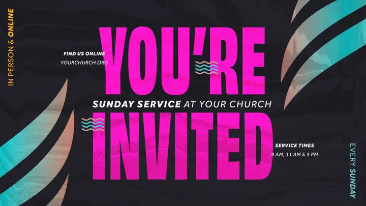You’re Invited Neon Waves: title slide 1
