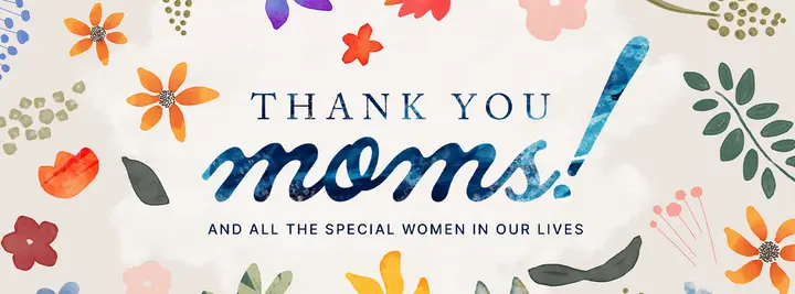 Thank You Moms Watercolor: facebook cover