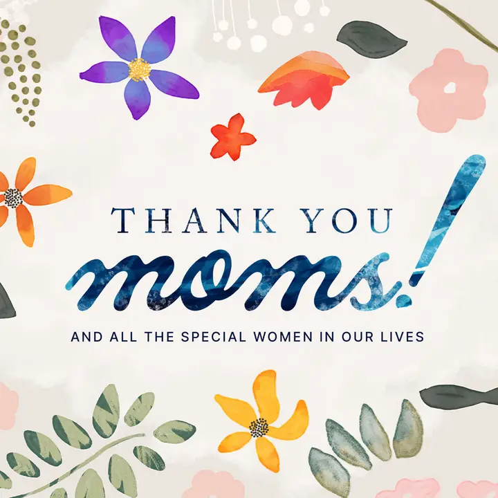 Thank You Moms Watercolor: social post