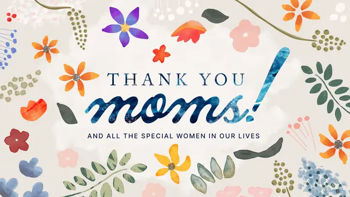 Thank You Moms Watercolor: 4K slide