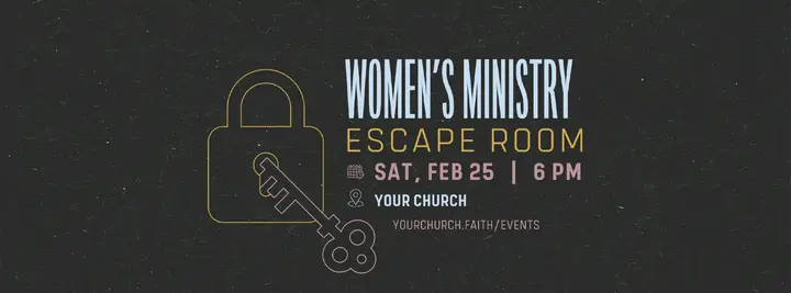 Women’s Ministry Escape Room: facebook cover