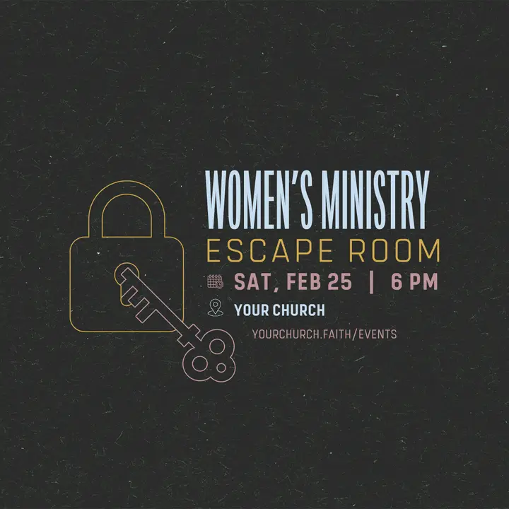 Women’s Ministry Escape Room: social post