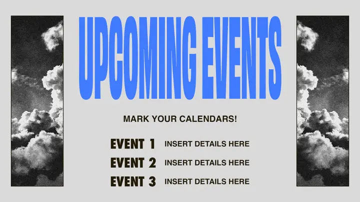 Cloud Squares Slide Pack: upcoming events slide