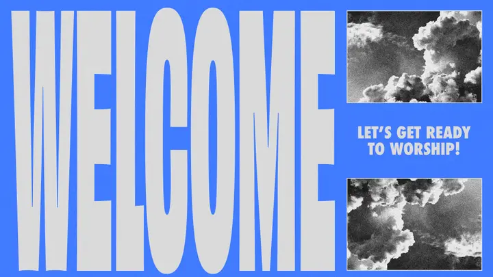 Cloud Squares Slide Pack: welcome slide