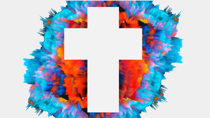 Easter Color Cross: 4K slide · blank
