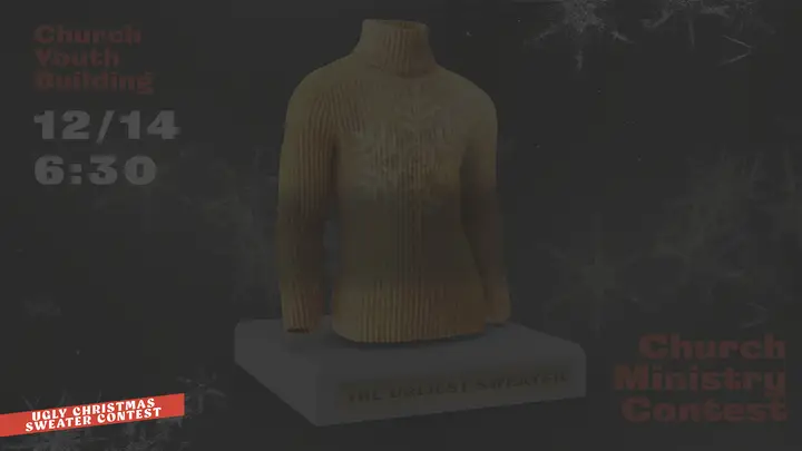 Ugly Christmas Sweater Contest: notes slide
