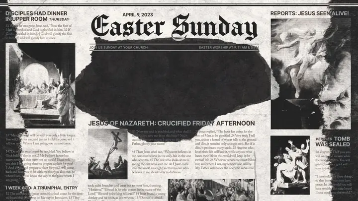 The King Is Coming (Newspaper Easter): 4K slide 3 · blank