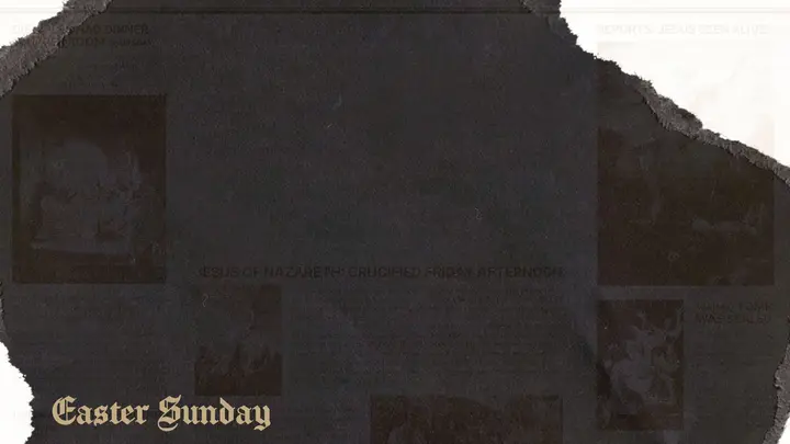 The King Is Coming (Newspaper Easter): notes slide