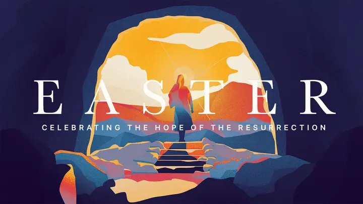 Easter Illustration Blue: title slide 2
