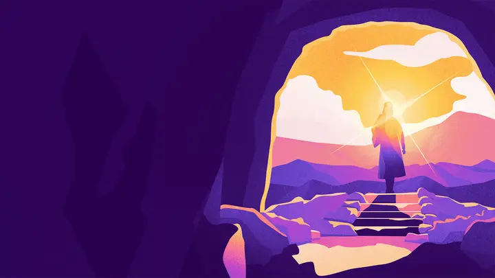 Risen Purple Easter: title slide 1
