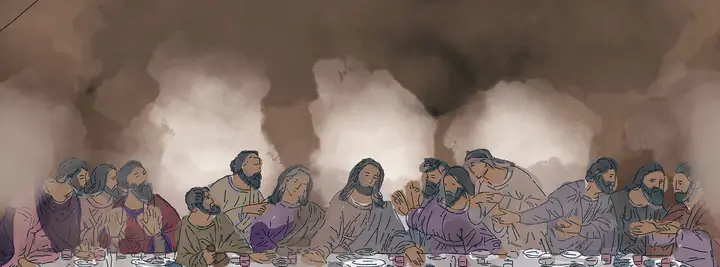 Last Supper: Watercolor Lent Collection: facebook cover 1