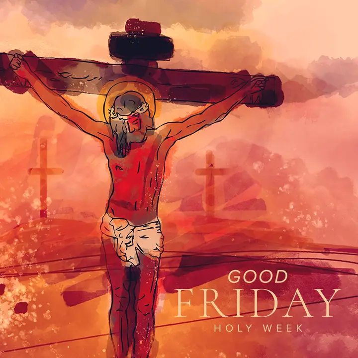 Good Friday: Watercolor Lent Collection: social post 2