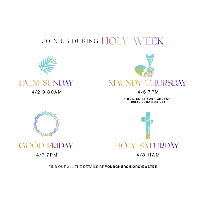 Join Us During Holy Week: social post