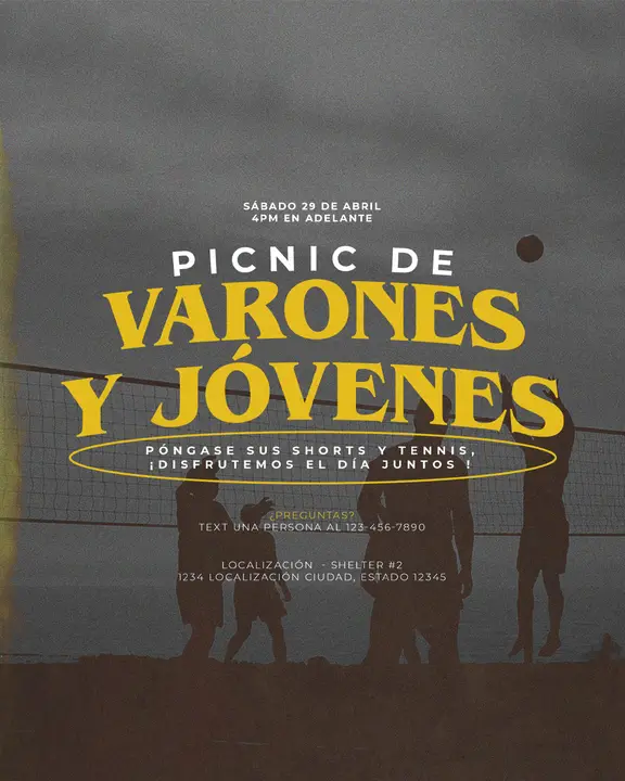 Picnic De Varones Y Jovenes: social post