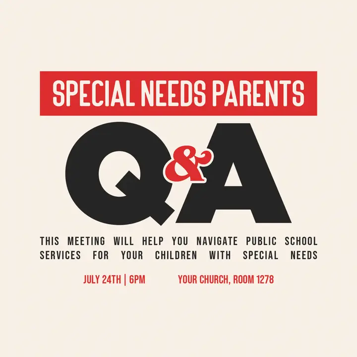 Special Needs Parents Q&A: social post