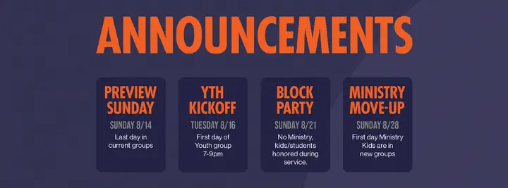 Announcements: facebook cover