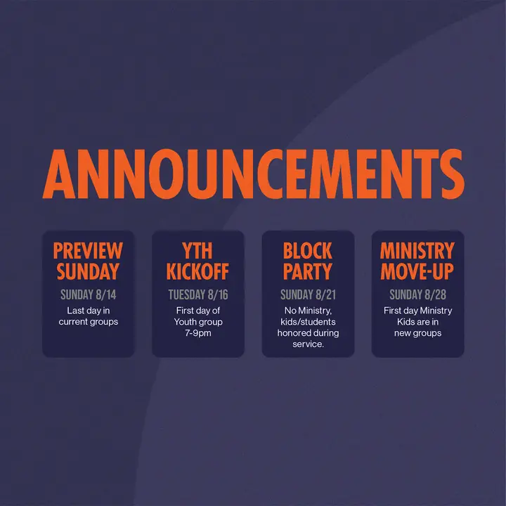 Announcements: social post