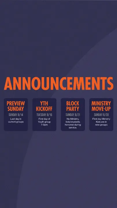 Announcements: story