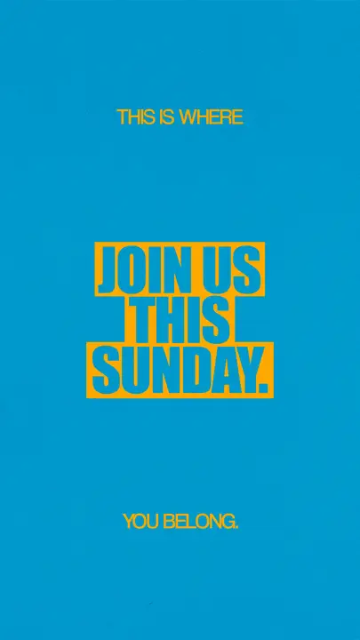 Join Us This Sunday: story
