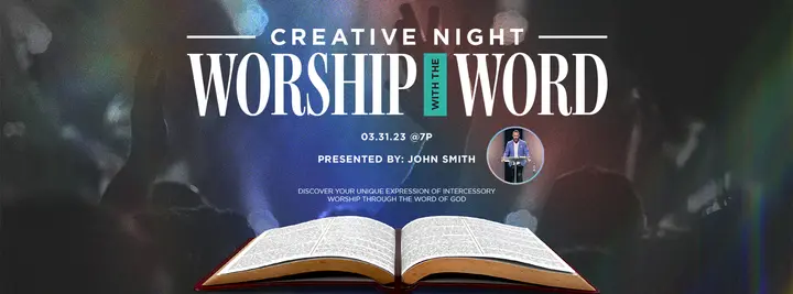 Creative Night Worship With The Word: facebook cover