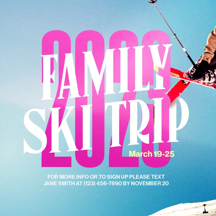 Family Ski Trip: social post