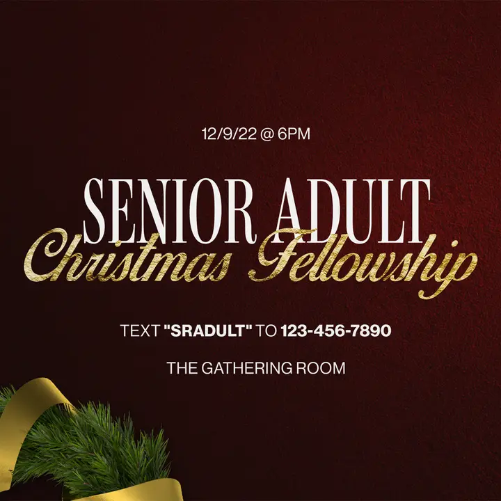 Senior Adult Christmas Fellowship: social post