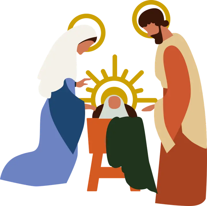Christmas Manger: holy family