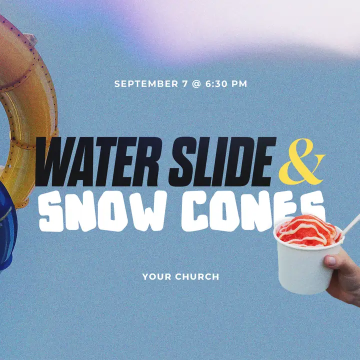 Water Slide And Snow Cones: social post