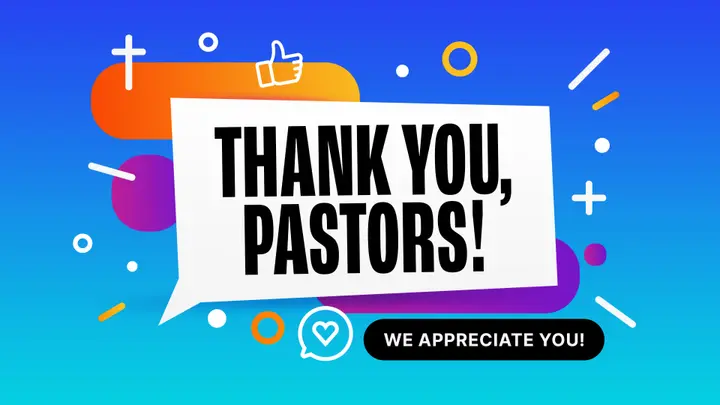 Thank You Pastors: 4K slide